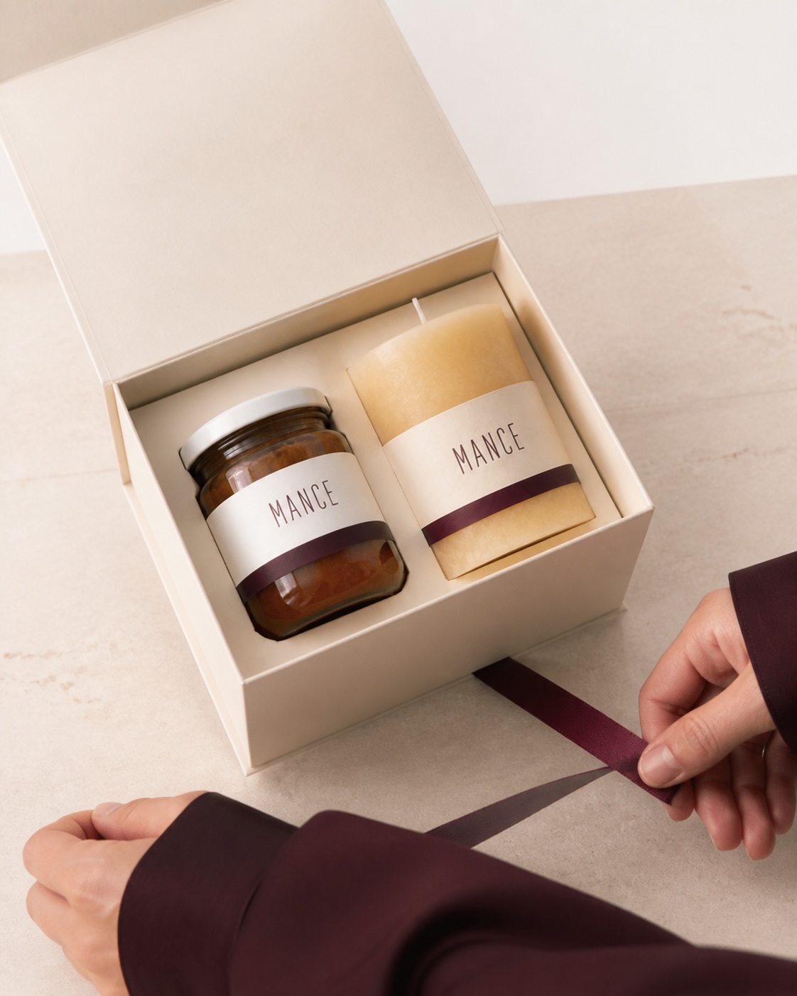 Coffret cadeau MANCE ouvert